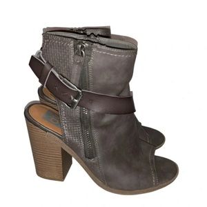 Womens DV by Dolce Vita Open Toe Booties Ankle Size 6 Gray